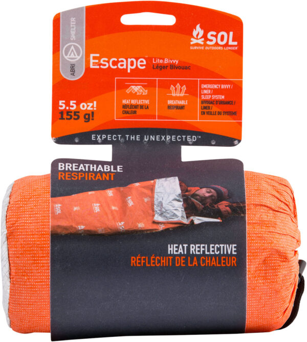 Survive Outdoors Longer 01401227 SOL Bivvy Warmth Waterproof Orange Aluminum-Coated Polyethylene — view 1