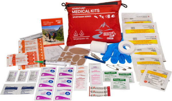 Adventure Medical Kits 01050100 Sportsman 100 Medical Kit Treats Injuries/Illnesses Waterproof Red — view 1