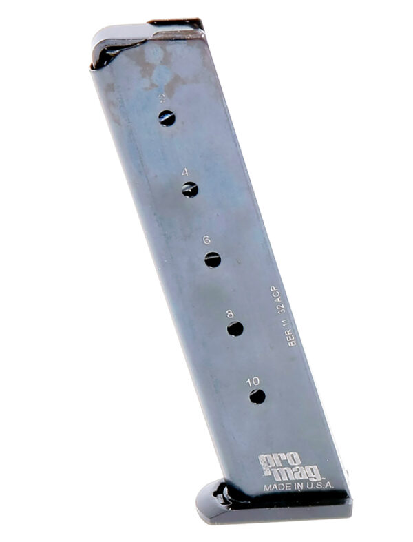 ProMag BER11   10rd 32 ACP Fits Beretta 3032 Tomcat Silver Steel — view 1