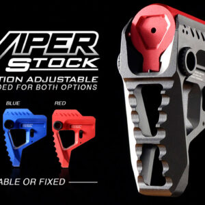 Strike STRIKEPITRED Pit Viper Stock  Red Aluminum AR Platforms