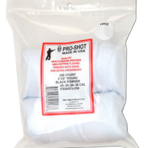 Pro-Shot 212250 Cleaning Patches  .45 - .58 Cal 2.50" Round Cotton Flannel 250 Pack