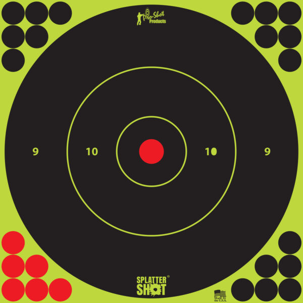 Pro-Shot 12BGREEN5PK SplatterShot  Self-Adhesive Paper Black/Green 12" Bullseye 5 Pack — view 1