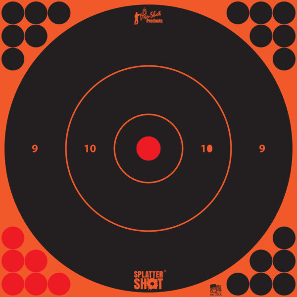 Pro-Shot 12BORNGE5PK SplatterShot  Self-Adhesive Paper Black/Orange  12" Bullseye 5 Pack — view 1
