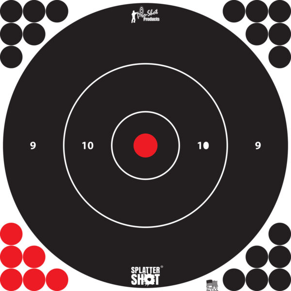 Pro-Shot 12BWHTE5PK SplatterShot  Self-Adhesive Paper Black/White 12" Bullseye 5 Pack — view 1