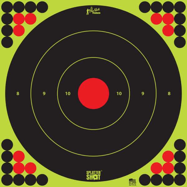 Pro-Shot LONGRANGE172 SplatterShot  Self-Adhesive Paper Black/Green/Red 17.25" Bullseye 5 Pack — view 1