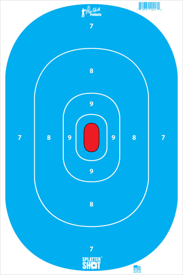 Pro-Shot SILHINTPBLUE SplatterShot  Silhouette Hanging Tagboard 12" x 18" Hi-Vis Blue Impact Enhancement White 8 Per Pkg — view 1