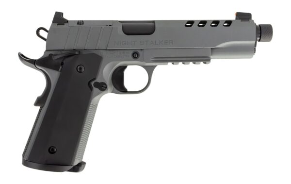 Tisas Arms 10100556 1911 Night Stalker SF 45 ACP 8+1 5.11" Black Threaded Barrel, Gray Cerakote Carbon Steel Lightening Cut/Serrated Slide, Gray Cerakote Carbon Steel Frame w/Beavertail & Picatinny Ra — view 1