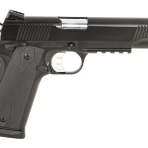 Tisas Arms 10100529 1911 Duty 45 ACP 8+1 5" Stainless Steel Barrel, Black Carbon Steel Serrated Slide & Frame w/Picatinny Rail, Black Rubber Grip