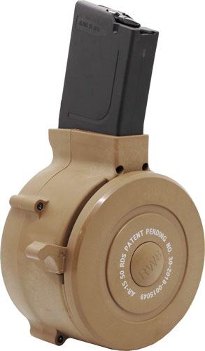 IVER JOHNSON MAGAZINE AR15 - 223 50RD DRUM TAN POLY — view 1