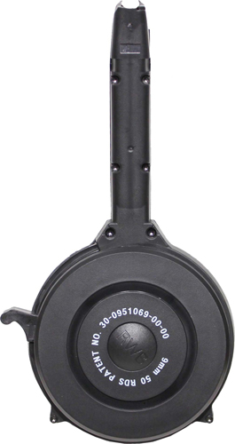 IVER JOHNSON MAGAZINE POLYMER - FITS GLOCK 9MM 50RD DRUM BLK — view 1