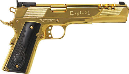 IVER JOHNSON EAGLE XL PORTED - 45ACP 6" 24K GOLD BLACK WOOD — view 1