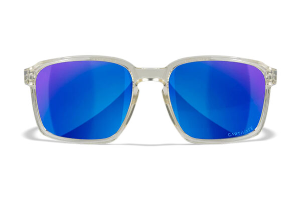 Wiley X AC6ALF09 Alfa  M/L Blue Mirror Lens Polycarbonate Gloss Clear Crystal Frame Frame — view 1