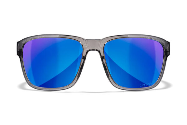 Wiley X AC6TRK09 Trek  M/L Blue Mirror Lens Polycarbonate Gloss Crystal Dark Gray Frame — view 1