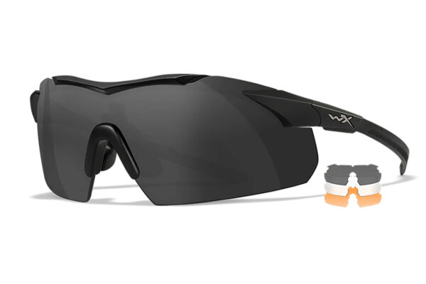 Wiley X 3552 Vapor  Comm Temples Smoke Gray/Clear/Light Rust Lens Polycarbonate Matte Black Frame — view 1