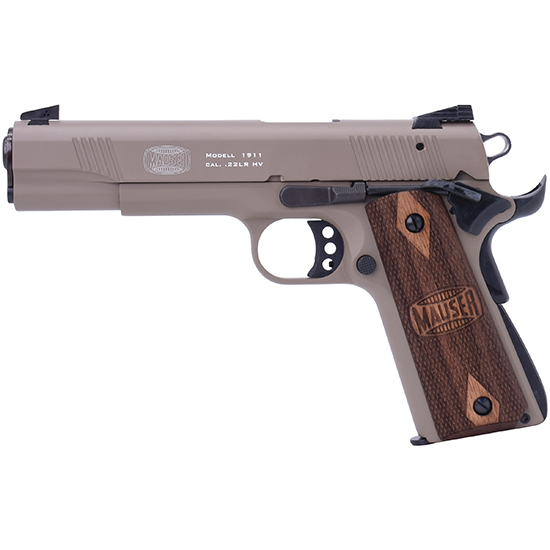 BLG MAUSER 1911 22LR 5 US TAN WALNUT LOGO GRIPS — view 1
