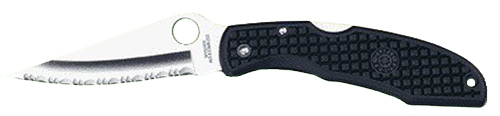 Spyderco  Endura  3.75" Folding Clip Point Serrated VG-10 SS Blade/Black  Textured FRN Handle Includes Pocket Clip — view 1
