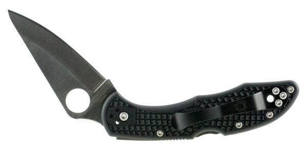 Spyderco C11PBK Delica 4  2.88" Folding Drop Point Plain VG-10 SS Blade/Black  Textured FRN Handle Includes Pocket Clip — view 1