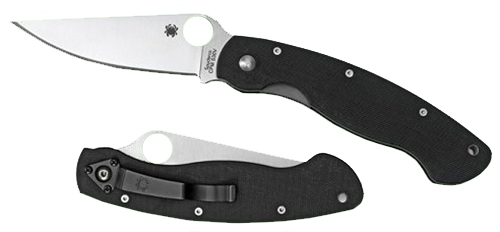 Spyderco C36GPE Military  4" Folding Modified Clip Point Plain CPM S30V Stainless Steel Blade/G10 Black Handle — view 1