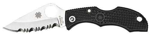 Spyderco LBKS3 Ladybug 3  1.94" Folding Modified Clip Point Serrated VG-10 SS Blade Black FRN Handle — view 1