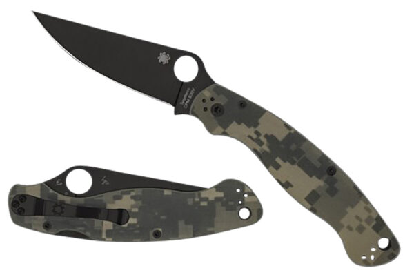 Spyderco C36GPCMOBK2 Military 2  4" Folding Plain Black DLC CPM S30V SS Blade/ Digital Camo G10 Handle Includes Pocket Clip — view 1