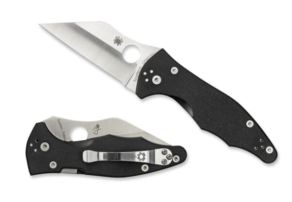 Spyderco C85GP2 Yojimbo 2  3.20" Folding Wharncliffe Plain Satin CPM S30V SS Blade/ Black Textured G10 Handle Includes Pocket Clip — view 1