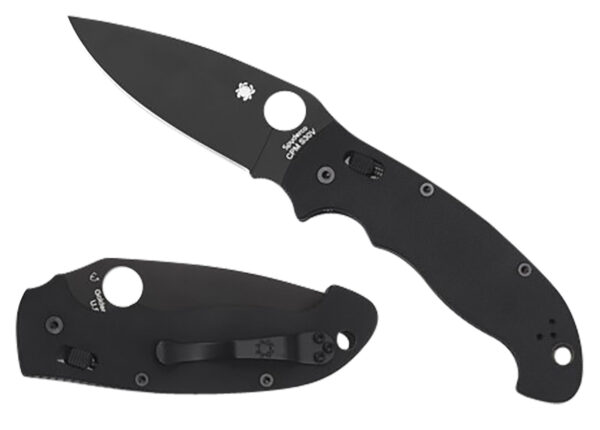 Spyderco C95GPBBK2 Manix 2  XL 3.85" Folding Plain Black DLC CPM S30V SS Blade/Black Textured G10 Handle Includes Pocket Clip — view 1
