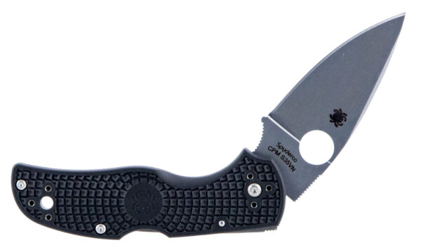 Spyderco C41PBK5 Native 5 Lightweight 2.95" Folding Spear Point Plain CPM S35VN SS Blade Black Bi-Directional Texturing FRN Handle Includes Pocket Clip — view 1