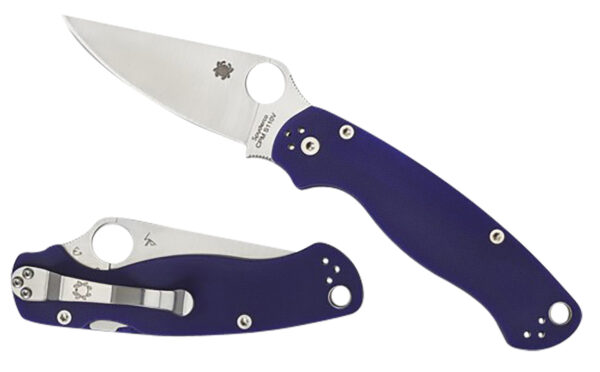 Spyderco C81GPDBL2 Para Military 2  3.42" Folding Plain Satin CPM S110V Blade/Dark Blue Textured G10 Handle Includes Pocket Clip — view 1