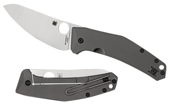 Spyderco C211TIP SpydieChef Salt 3.32" Folding Plain LC200N Blade Satin Titanium Handle Includes Pocket Clip — view 1
