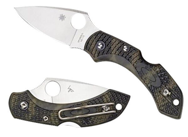 Spyderco C28ZFPGR2 Dragonfly 2  2.30" Folding Plain Satin VG-10 SS Blade/Zome Green Textured FRN Handle Includes Pocket Clip — view 1