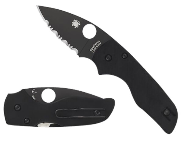 Spyderco C230GPBBK Lil' Native  2.42" Folding Plain Black DLC CPM S30V SS Blade/Black Textured G10 Handle Includes Pocket Clip — view 1