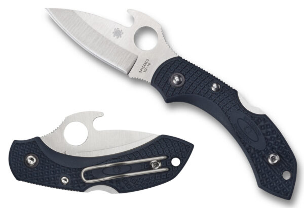 Spyderco C28PGYW2 Dragonfly 2  2.28" Folding Drop Point Plain VG-10 SS Blade Gray Bi-Directional Texturing FRN Handle Includes Pocket Clip — view 1
