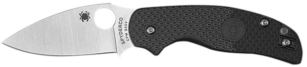 Spyderco C123PBK Sage 5 Lightweight Alzheimer's 3" Folding Plain Satin CPM S30V SS Blade, Black Textured FRN Handle — view 1