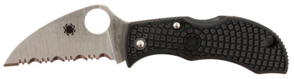 Spyderco MBKWSB Manbug  1.91" Folding Wharncliffe Serrated Non-Reflective Black TiCN VG-10 SS Blade, Black Textured FRN Handle — view 1