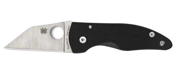 Spyderco C264CFP MicroJimbo  2.45" Folding Wharncliffe Plain Satin CPM S90V Blade, Black Textured Carbon Fiber Handle — view 1