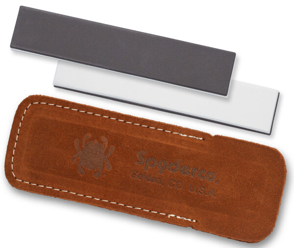 Spyderco 303MF Double Stuff Sharpening Stone Ceramic Stone Sharpener Medium/Fine Black/White — view 1