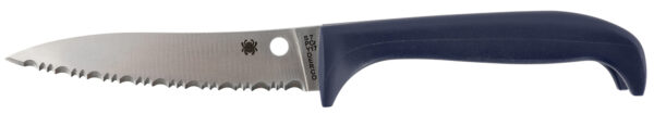 Spyderco K20SPR Counter Puppy  3.48" Fixed Serrated 7Cr17MoV SS Blade Purple Plastic Handle — view 1
