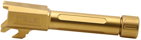 True Precision Inc TPSHCBXTG Springfield  9mm Luger 3.10" Threaded Gold TiN Stainless Steel, Fits Springfield Hellcat — view 1