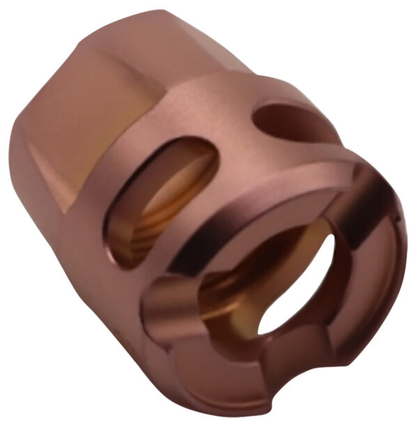 True Precision Inc TPYMICROC Micro Compensator Y-Type Copper 416R Stainless Steel 1/2"x28 Threads 9mm/380 ACP — view 1