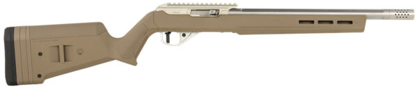 True Precision Inc TP1022FDE3SS TP/22  22 LR 16" Match Grade Barrel, Clear Coat Silver Anodized  Aluminum Receiver w/Picatinny Rail, M-LOK Forend, Flat Dark Earth Magpul Hunter X-22 Polymer Stock — view 1