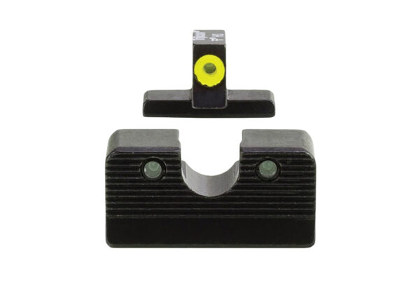 Trijicon 600999 HD XR Night Sight Set Green Tritium/Yellow Outline Front, Green Tritium Rear, Black Frame, Fits FN 509 — view 1