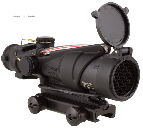 Trijicon 100228 ACOG  Black Hardcoat Anodized 4x32mm Illuminated Red Chevron Reticle — view 1