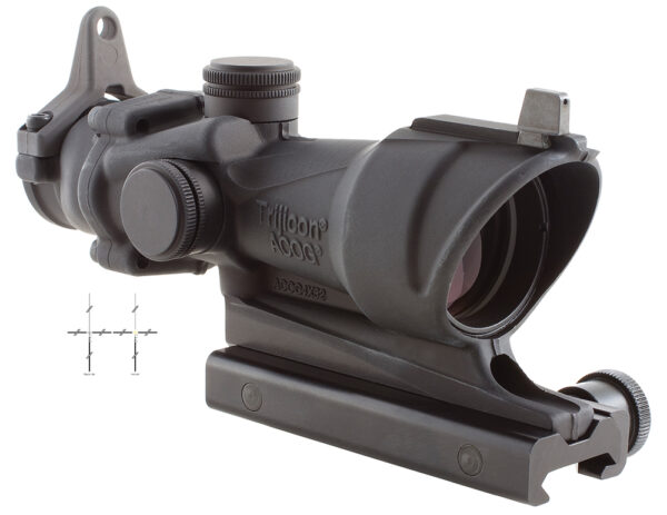 Trijicon 100092 ACOG  Black Hardcoat Anodized 4x32mm Illuminated Amber Crosshair .308/7.62 BDC Reticle — view 1