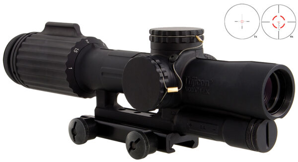 Trijicon 1600000 VCOG  Black Hardcoat Anodized 1-6x 24mm LED Illuminated Red Segmented Circle w/Crosshair 223 55gr Reticle — view 1