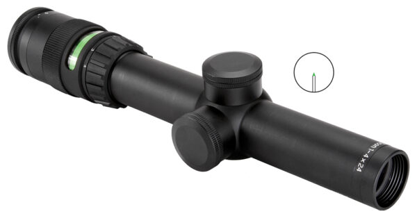 Trijicon 200057 AccuPoint  Black Hardcoat Anodized 1-4x 24mm 30mm Tube Illuminated Green Triangle Post Reticle — view 1
