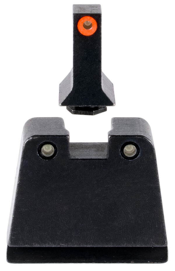Trijicon GL243C601142 Suppressor/Optic Height Sights  Green/Tritium Orange Outline Front Sight-Green/Tritium Black Outline Rear Sight Glock 42/43/43X Slim Frame — view 1