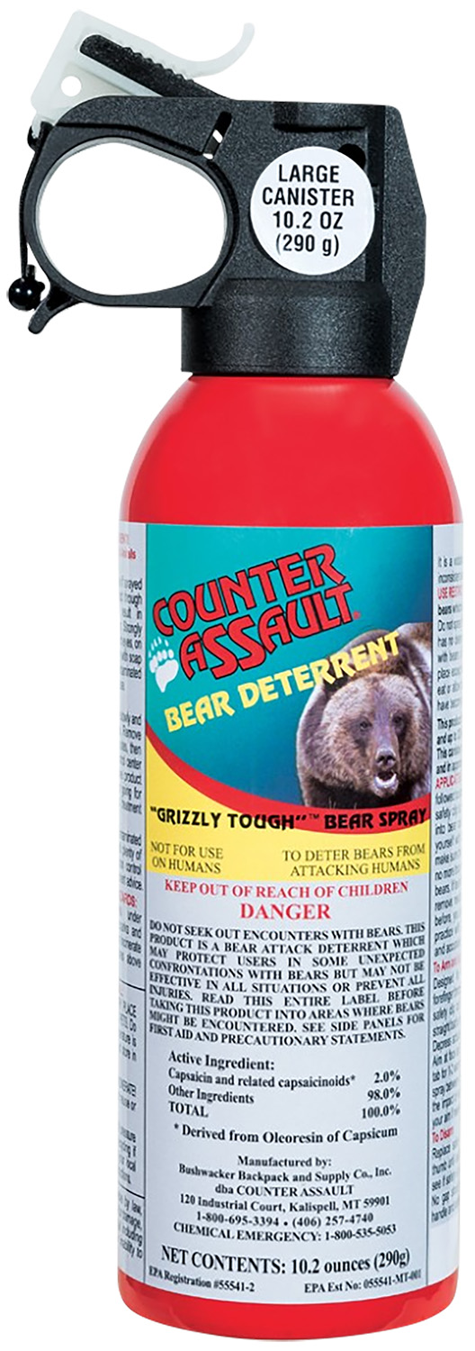 Counter Assault 15067027 Bear Spray  Capsaicin Range 32 ft-7 Seconds/40 ft-8 Seconds 8.10 oz/10.20 oz Includes 2 Holsters — view 1