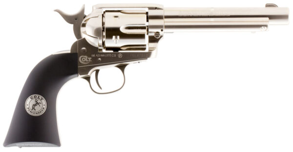 Umarex 2254051 Colt Peacemaker CO2 Pistol 177 Pellet 6rd Single Action, Nickel Frame, CO2 Housed In Black Polymer Grip — view 1
