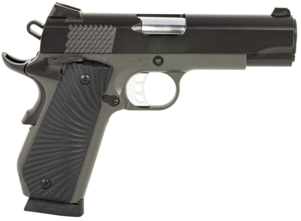 Tisas 10100106 1911 Stingray Carry Frame 9mm Luger 10+1 4.25" Stainless Steel Barrel, Black Cerakote Steel Serrated Slide, Black Cerakote Steel Frame w/Beavertail, Black Sunburst G10 Grip — view 1