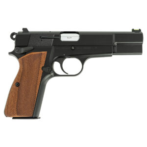 INGLIS P-35 HGA 9MM  4.7IN  BBL  HI-POWER FIBER OPTIC SIGHTS  WOOD GRIPS 2-15RD MAGS